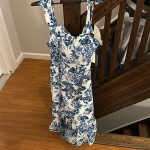 Floral Aqua Dress Size L. Never Worn